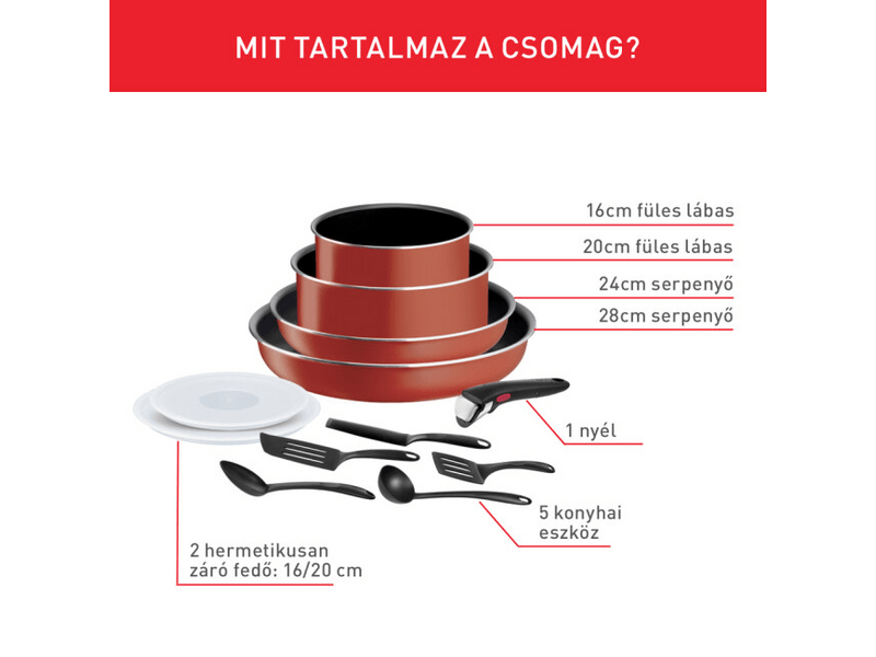Tefal Ingenio Easy Cook & Clean L1529302 12 db-os edényszett