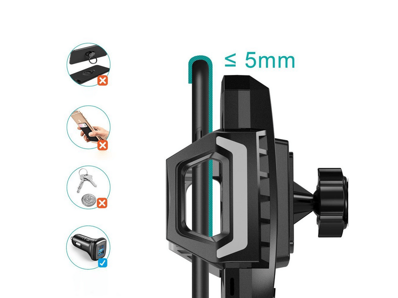 Choetech T521-F Autós telefontartó és 15W vezeték nélküli töltő