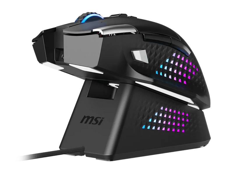 MSI Versa Pro Wireless + Mouse Dock Pro Gamer egér, fekete