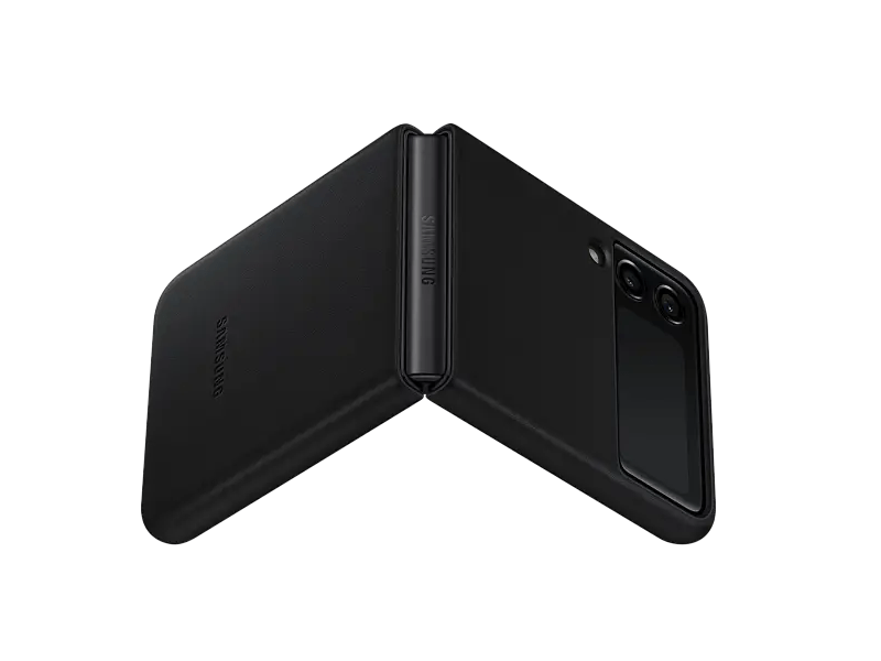Samsung Galaxy Z Flip3 5G Bőr tok, fekete (EF-VF711LBEGWW)