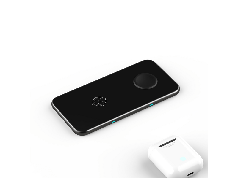 Swissten 2in1 ultravékony vezeték nélküli töltő, fekete (22055520)