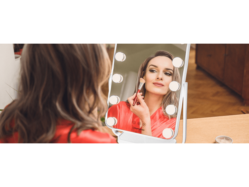 Humanas HS-HM01 Ogledalo za šminkanje s LED rasvjetom, bijelo