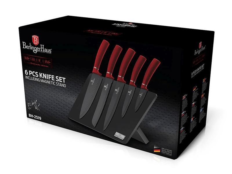 Berlinger BH-2519 6 részes késkészlet mágneses állvánnyal