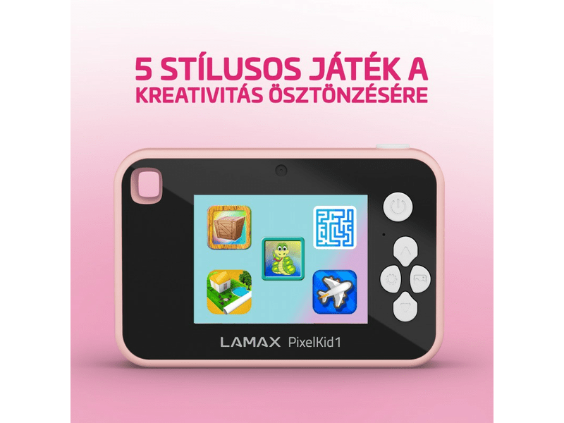 LAMAX PixelKid1 Gyerekkamera, rózsaszín