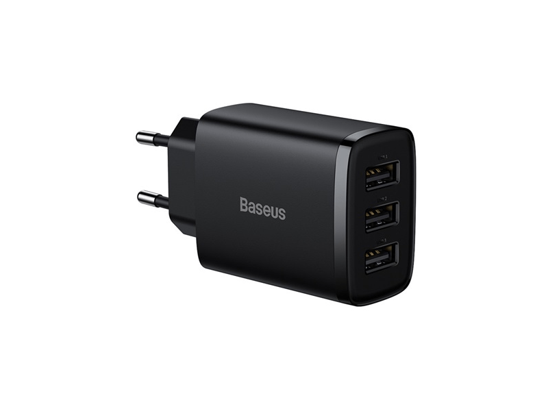 Baseus Compact 3xUSB-A hálózati töltő, 17W (CCXJ020101)