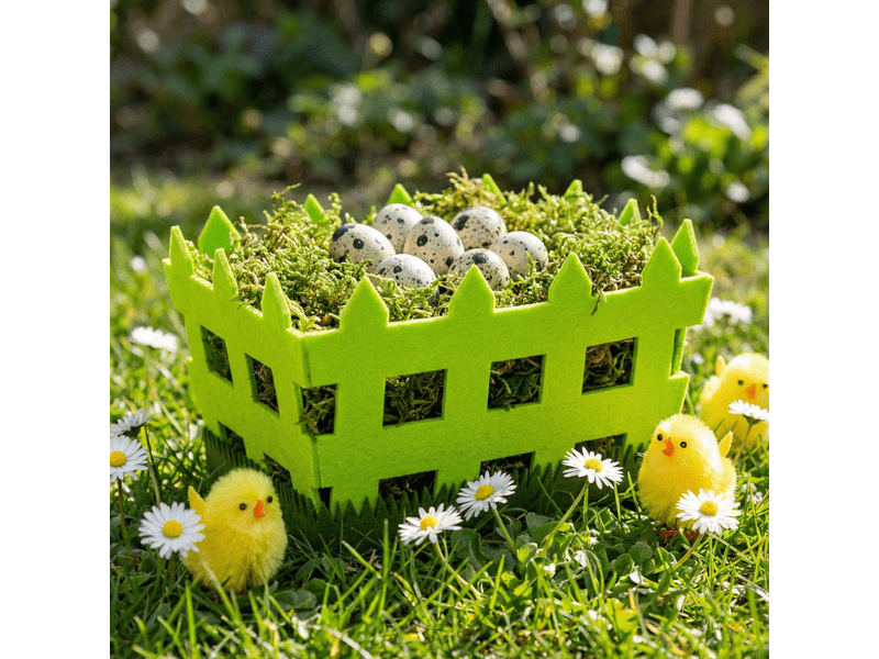 Family 57962 Húsvéti filc kosár, kerítés forma