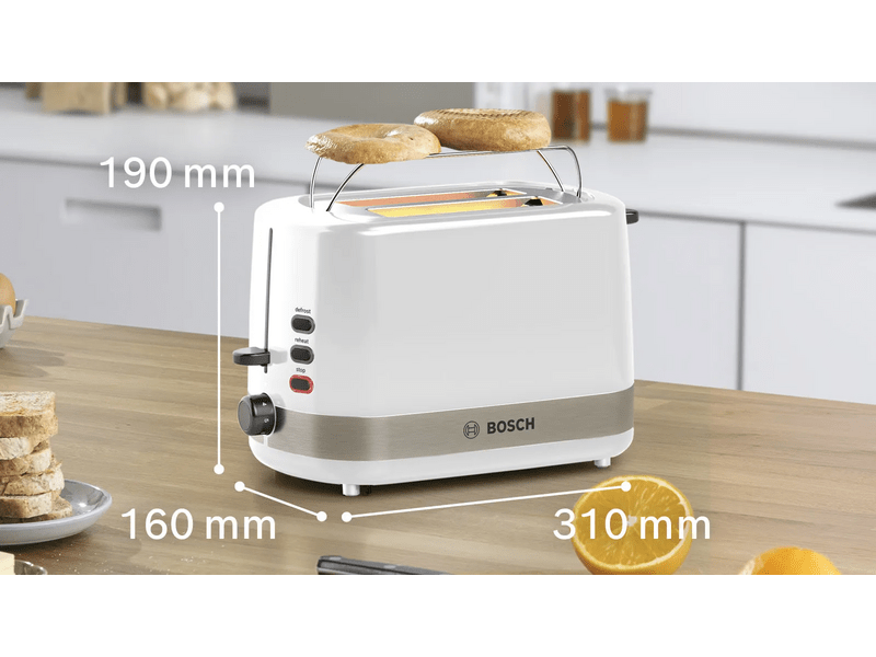Bosch TAT6A511 Kenyérpirító, fehér