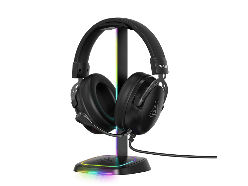 The G-Lab K Stand Neon RGB H Fejhallgató állvány, fekete