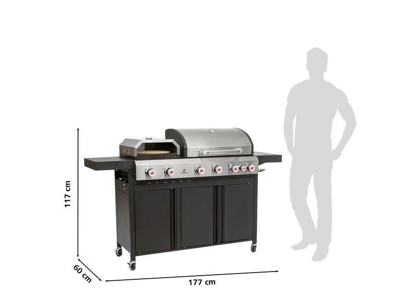 Landmann 11937 Caliano Gázgrillkocsi 6.1, Pizzakemencével