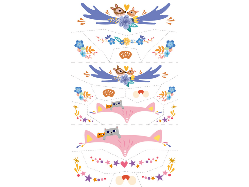 Avenir set naljepnica i tetovaža za lice, životinje (NA238209)