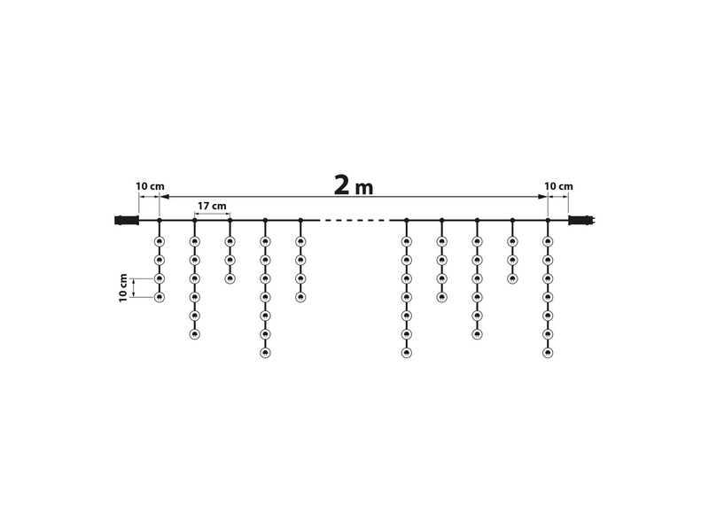 Family 58902C LED fényfüggöny, 2 m, középfehér