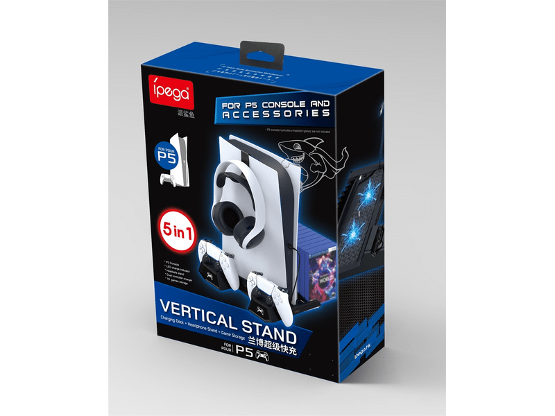 iPega PG-5023A PlayStation 5 asztali tartó/hűtő, fehér