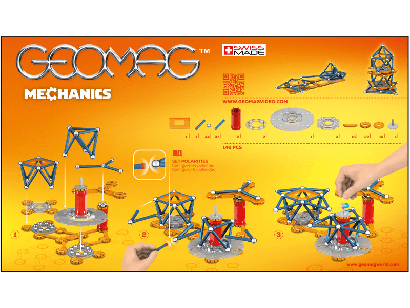 Geomag Mechanics Magnetic Motion Mágneses építőjáték, 146 db (20GMG00762)