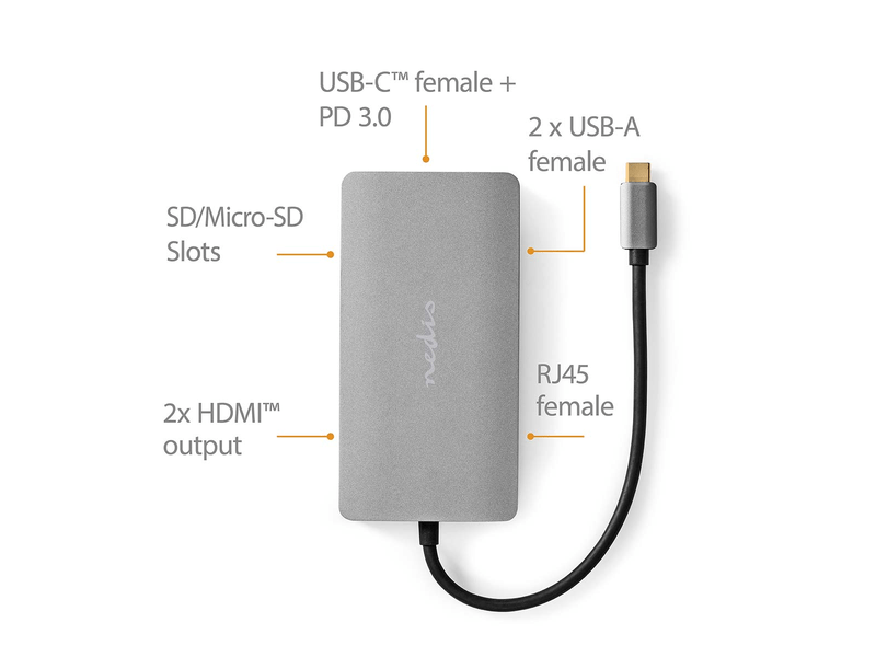 NedisUSB-C 7-in-1 Multi-Port Adapters