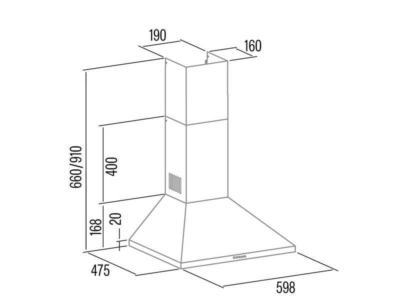Cata VK-6000 BK Kürtős páraelszívó, fekete