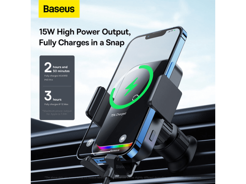 Baseus Halo Electric vezeték nélküli autós töltő és tartó (SUDD000001)