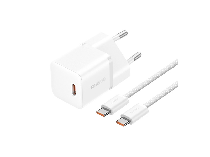 Baseus GaN5 Mini 20W töltő + 100W USB Type-C kábel (P10110900213-01)