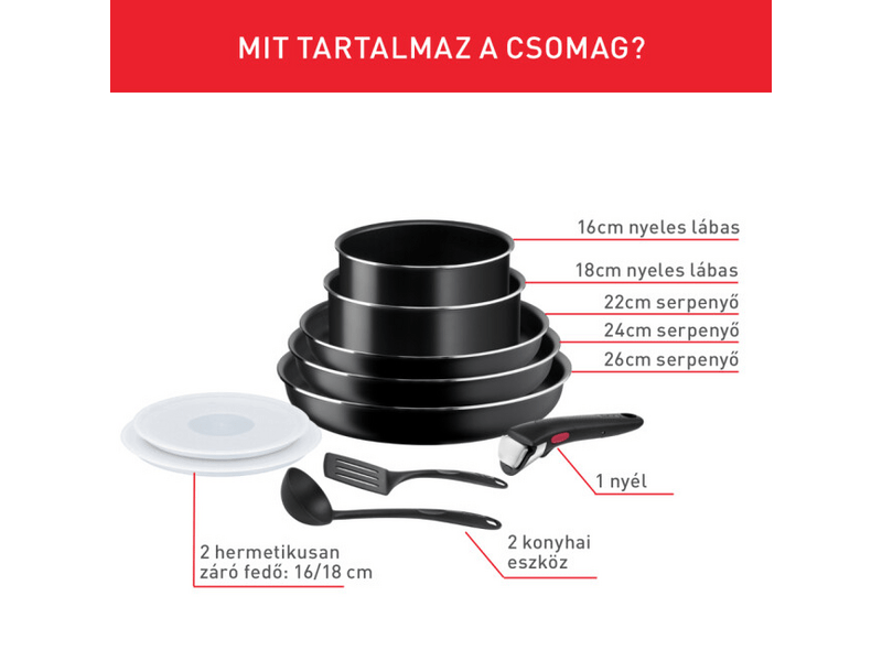 Tefal Ingenio Easy On L1599902 Edénykészlet, 10 db-os