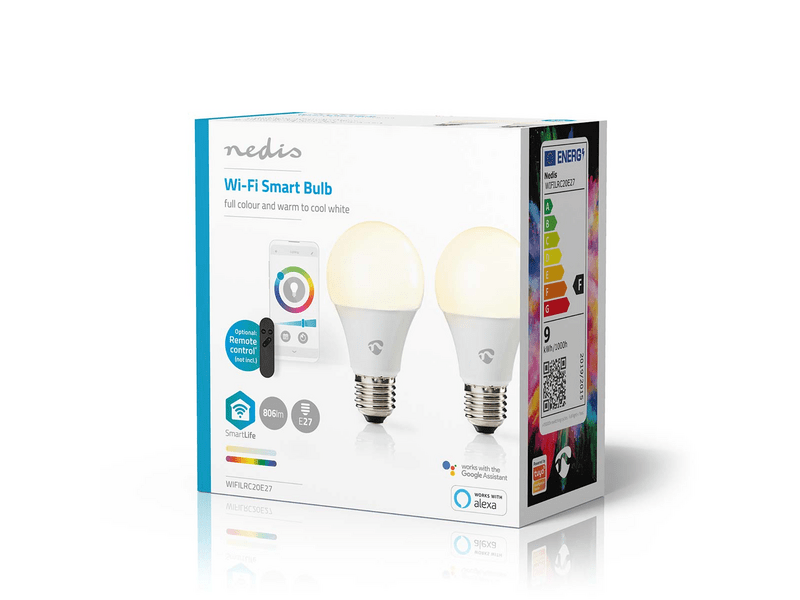 Nedis WIFILRC20E27 SmartLife E27 Színes izzó, 2 db