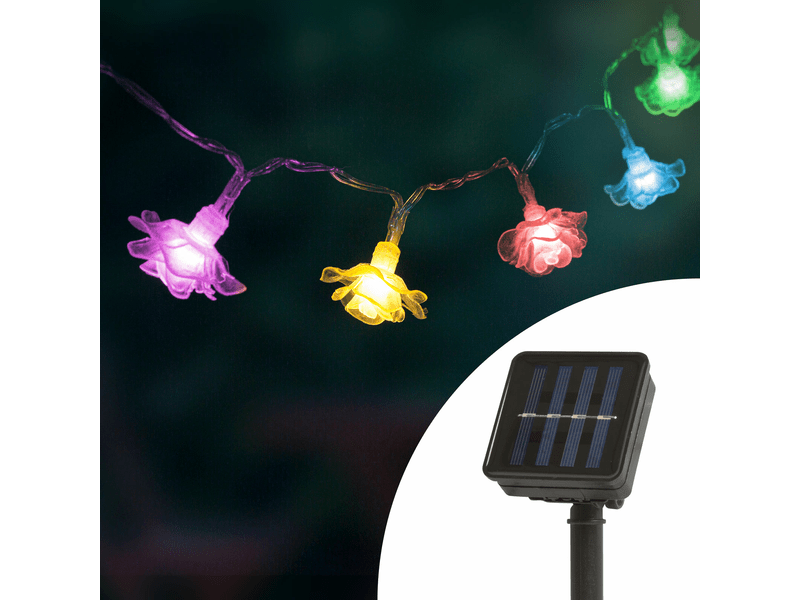 Szolár LED fényfüzér virágos 2,3 m