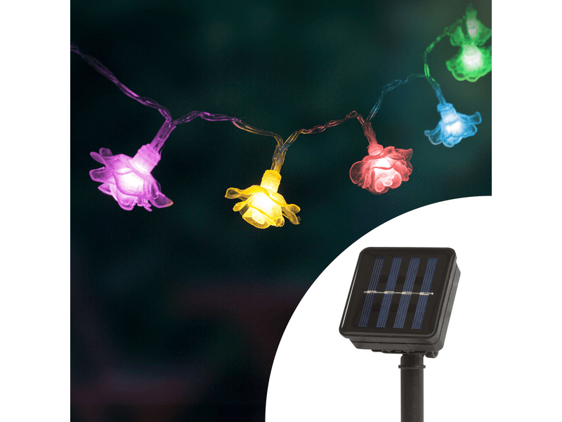 Garden of Eden 58218B Szolár LED fényfüzér, virágok, 2,3 m