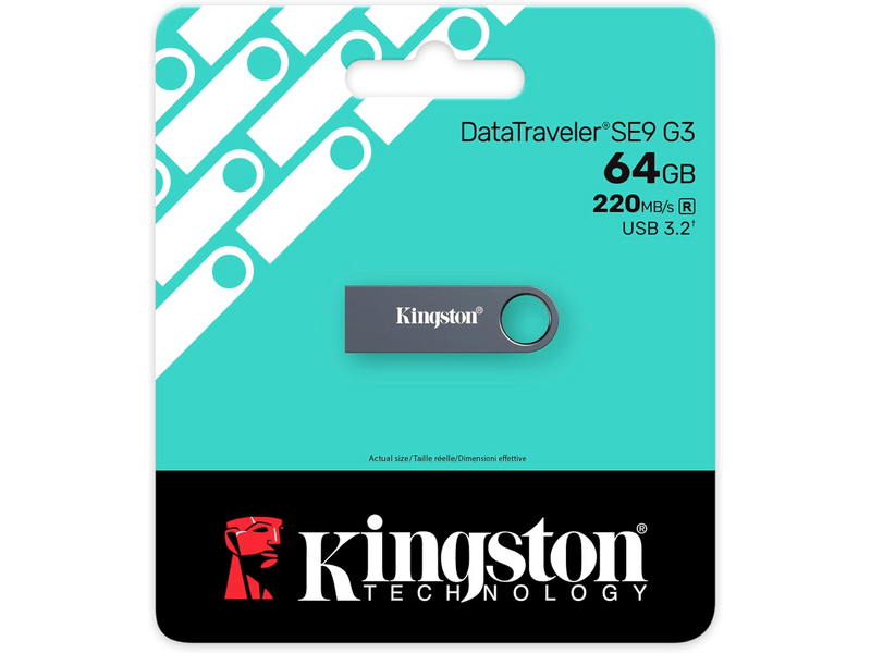 Kingston DataTraveler SE9 G3 Pendrive, 64 GB (KE-U2X64-1AC)