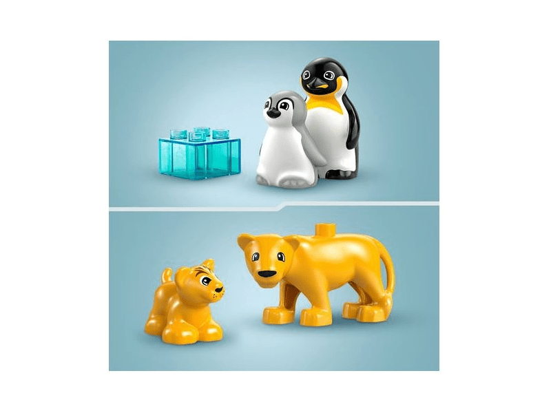 LEGO® DUPLO® Životinjske obitelji u divljini: Pingvini i lavovi (10442)