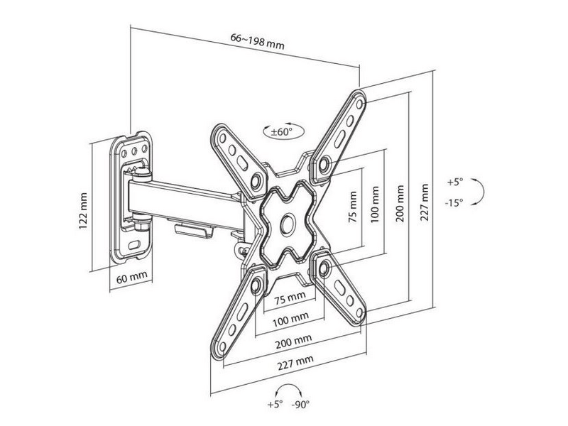 Sbox LCD-221-2 Okretni zidni nosač, 13-43"