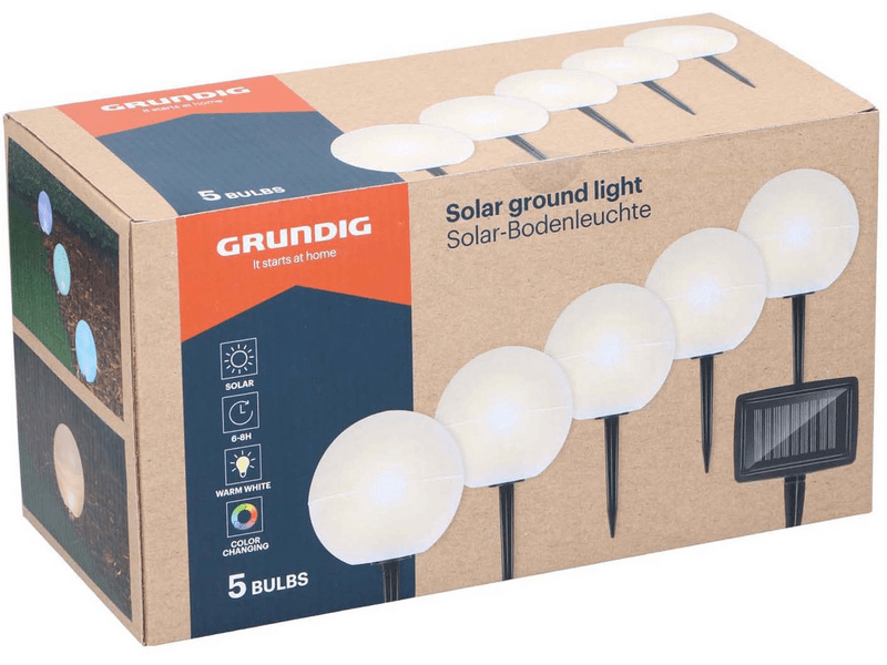 Grundig Solar kerti lámpa, leszúrható gömb, 5 db