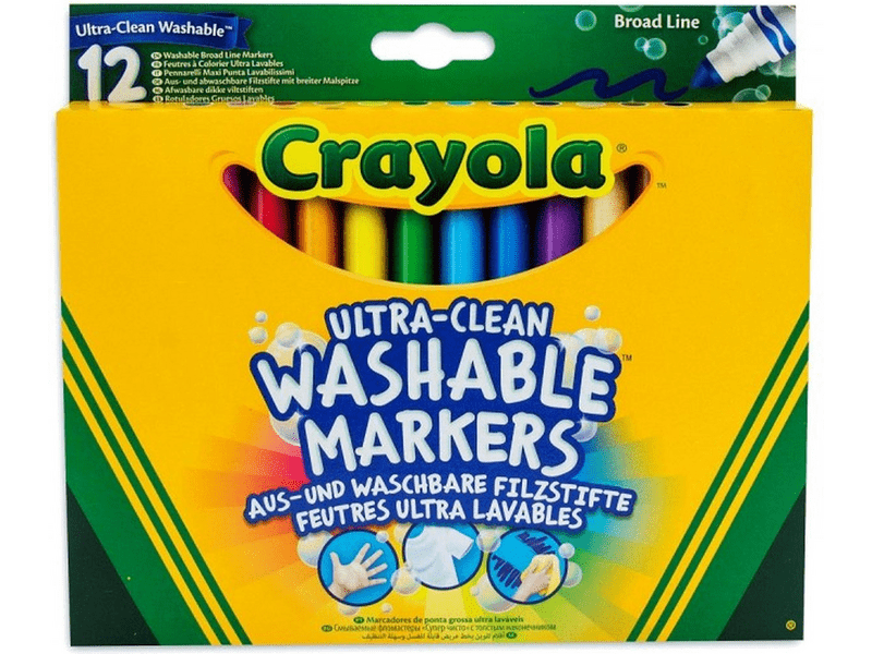 Crayola Lemosható, tompahegyű filctoll készlet, 12 db