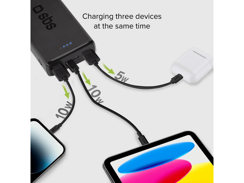 SBS 10W USB-C/2x USB-A 20000mAh prenosna baterija (TTBB20000FASTK)