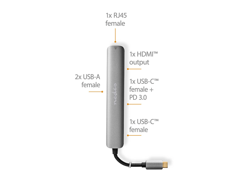 NedisUSB-C 6-in-1 Multi-Port Adapters