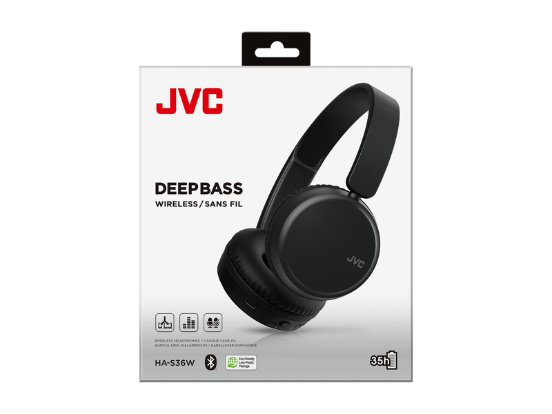 JVC HA-S36W-B Bluetooth fejhallgató, fekete