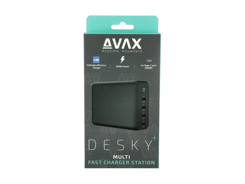 Avax DC637 Desky+ 200W GaN USB-C Gyorstöltő elosztó