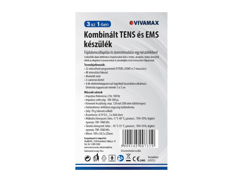 Vivamax kombinirani TENS i EMS uređaj (GYVTT2)