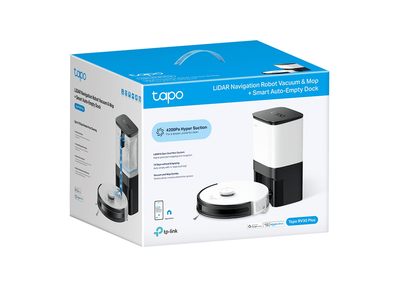 TP-Link Tapo RV30 Plus Robotporszívó és felmosó dokkolóval