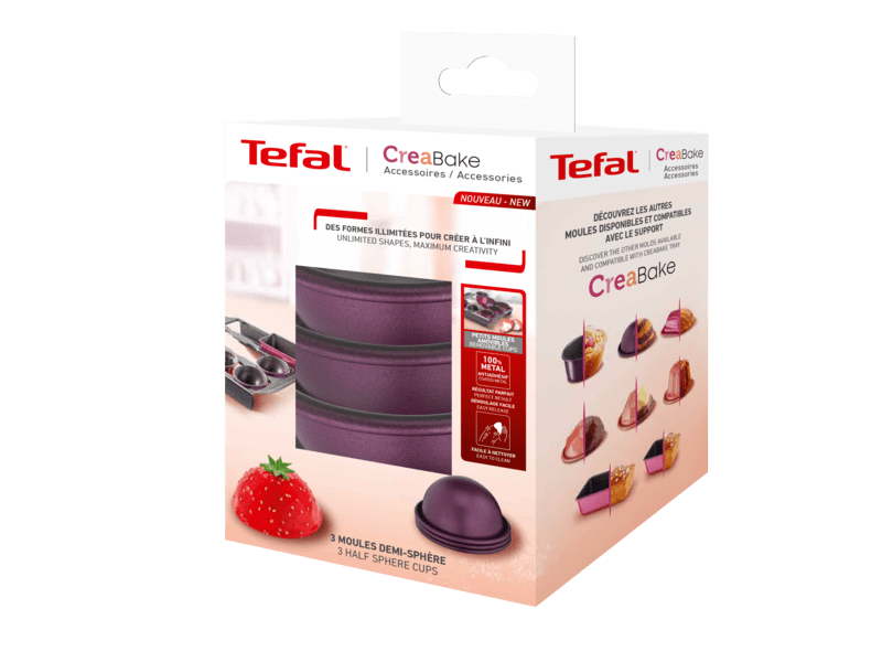 Tefal J3069304 Creabake félgömb sütőforma, 3 db