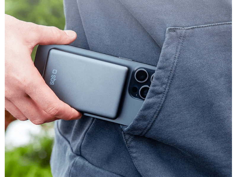 SBS MagSafe 10.000 mAh PowerBank, szürke (TEBB10000MAGSLIM)