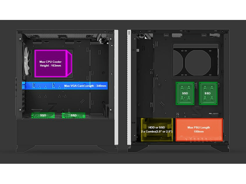 Zalman ház Midi ATX S5 fekete