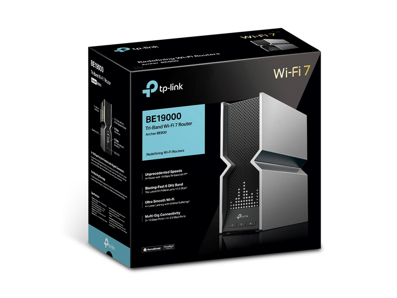 TP-Link Archer BE800 BE19000 Tri-Band Wi-Fi 7 Router