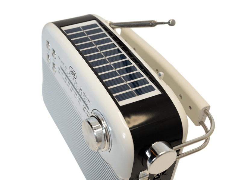 Trevi RA 7F50 BT Hordozható vintage napelemes rádió, krémfehér
