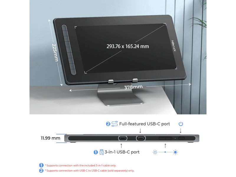 XP-Pen Artist 13 (2nd Gen) Grafikus kijelző, fekete