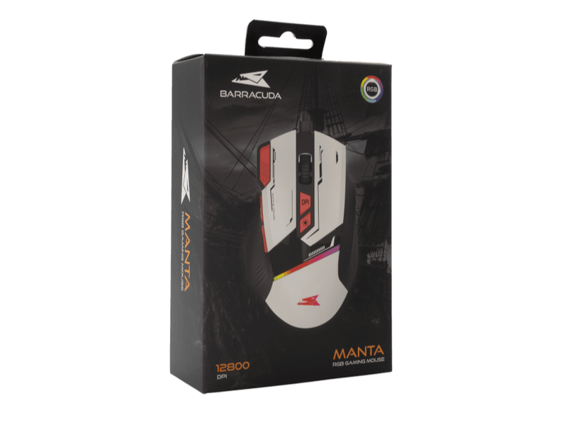 BARACUDA MANTA-W gamer egér,fehér