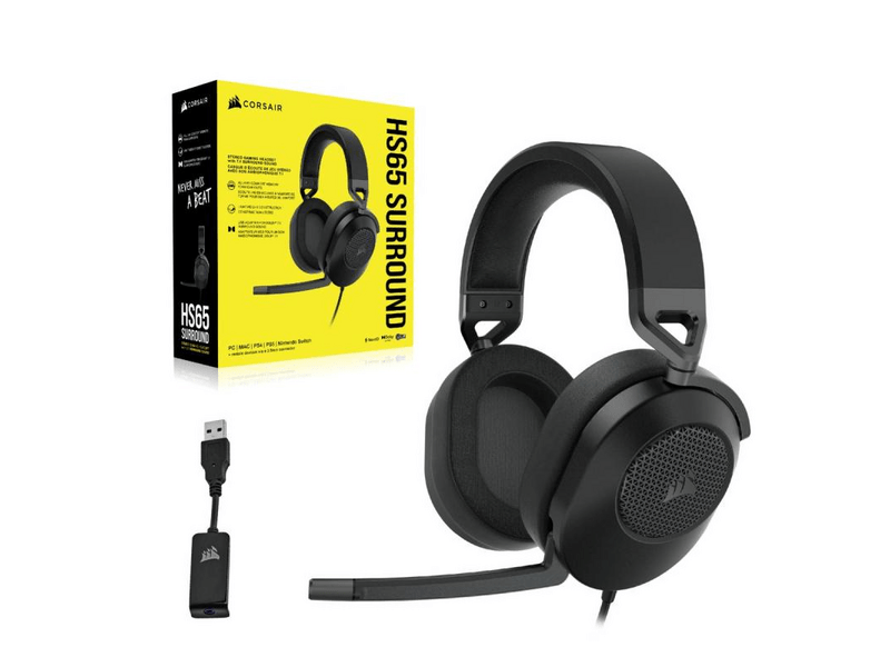 Corsair HS65 Surround Gamer Headset, Carbon (CA-9011270-EU)