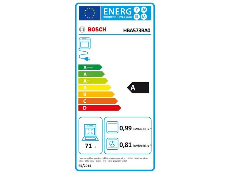Bosch HBA573BA0 Beépíthető sütő