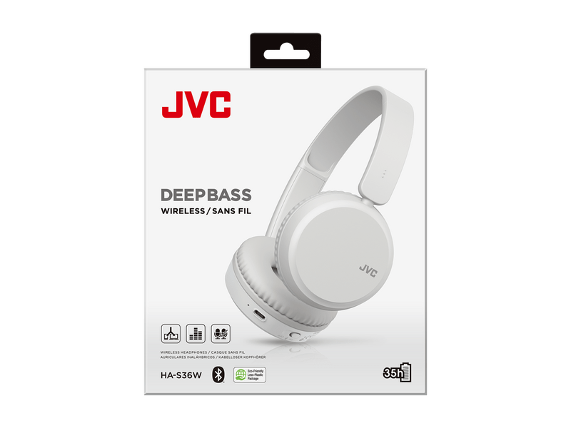 JVC HA-S36W-W Bluetooth fejhallgató, fehér