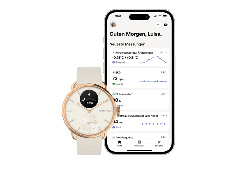 Withings ScanWatch 2 Okosóra, 38 mm, arany