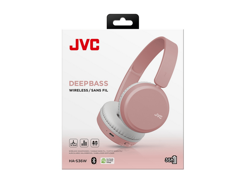 JVC HA-S36W-P Bluetooth fejhallgató, pink