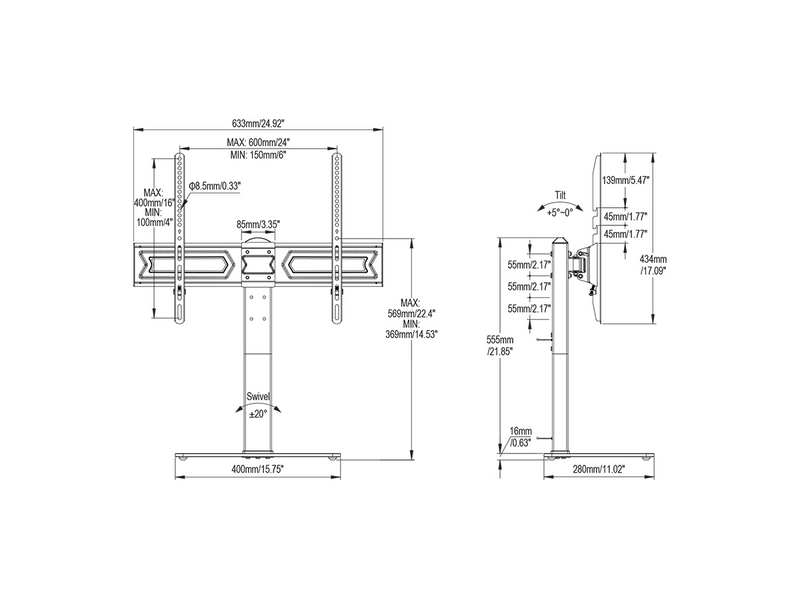 Stell SHO 4810 Asztali TV állvány, 37