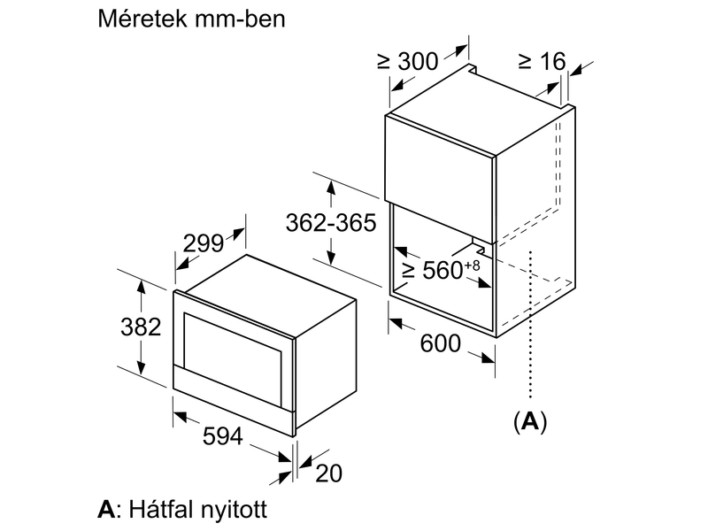 Beépíthető mikro sütő,TFT kijelző, fehér